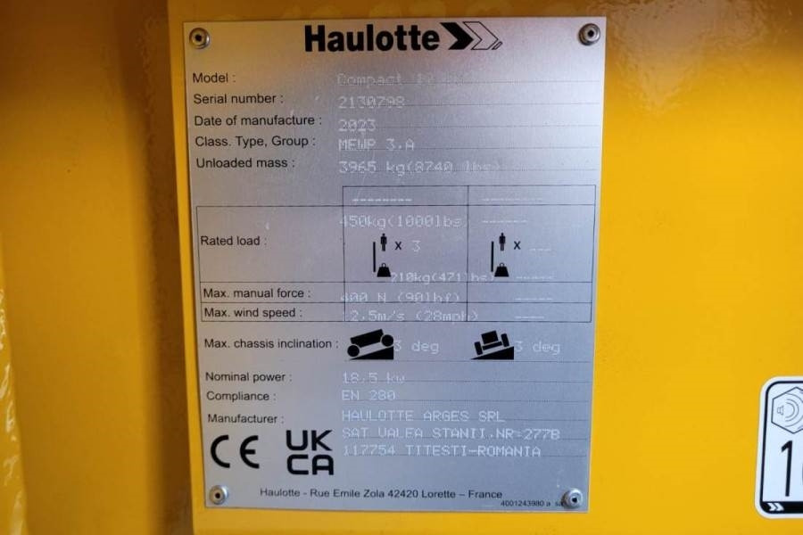 Haulotte Compact 12DX Valid Inspection, *Guarantee! Diesel,  – Finanzierungsleasing Haulotte Compact 12DX Valid Inspection, *Guarantee! Diesel,: das Bild 10