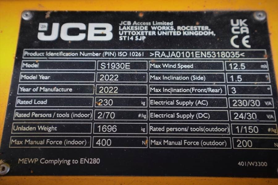 JCB S1930E Valid inspection, *Guarantee! New And Avail - Scherenbühne: das Bild 4 JCB S1930E Valid inspection, *Guarantee! New And Avail - Scherenbühne: das Bild 4