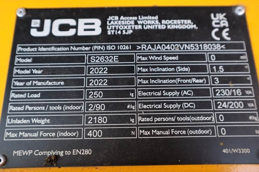 JCB S2632E Valid inspection, *Guarantee! New And Avail - Scherenbühne: das Bild 3 JCB S2632E Valid inspection, *Guarantee! New And Avail - Scherenbühne: das Bild 3