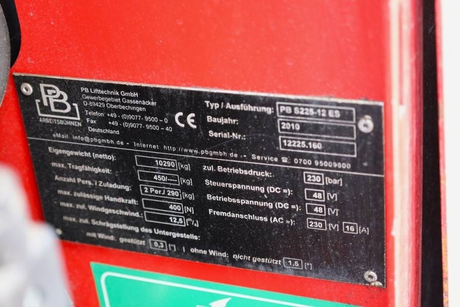 PB LIFT S225-12ES Electric, 22.5m Working Height, 450  – Finanzierungsleasing PB LIFT S225-12ES Electric, 22.5m Working Height, 450: das Bild 6