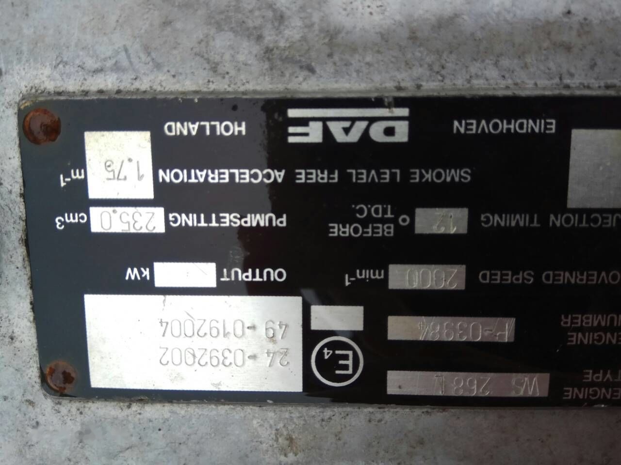 DAF ATI WS268 DAF ATI DAF 85 95 - Motor für LKW: das Bild 3 DAF ATI WS268 DAF ATI DAF 85 95 - Motor für LKW: das Bild 3