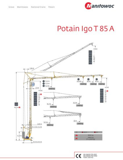Potain IGO T 85 A - Schnelleinsatzkran: das Bild 1 Potain IGO T 85 A - Schnelleinsatzkran: das Bild 1