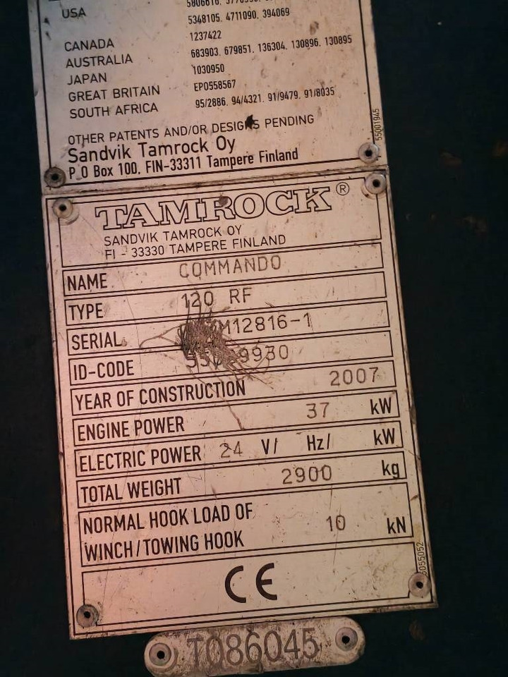 Bohrgerät Tamrock COMMANDO 120RF: das Bild 7 Bohrgerät Tamrock COMMANDO 120RF: das Bild 7