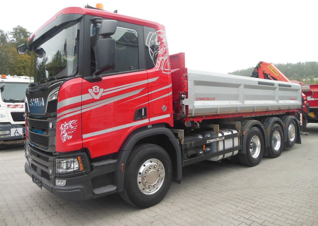 Scania R 580,8X4,KIPPER,BORDMATIC,PALFINGER PK 19.001 - Kipper, Autokran: das Bild 1 Scania R 580,8X4,KIPPER,BORDMATIC,PALFINGER PK 19.001 - Kipper, Autokran: das Bild 1