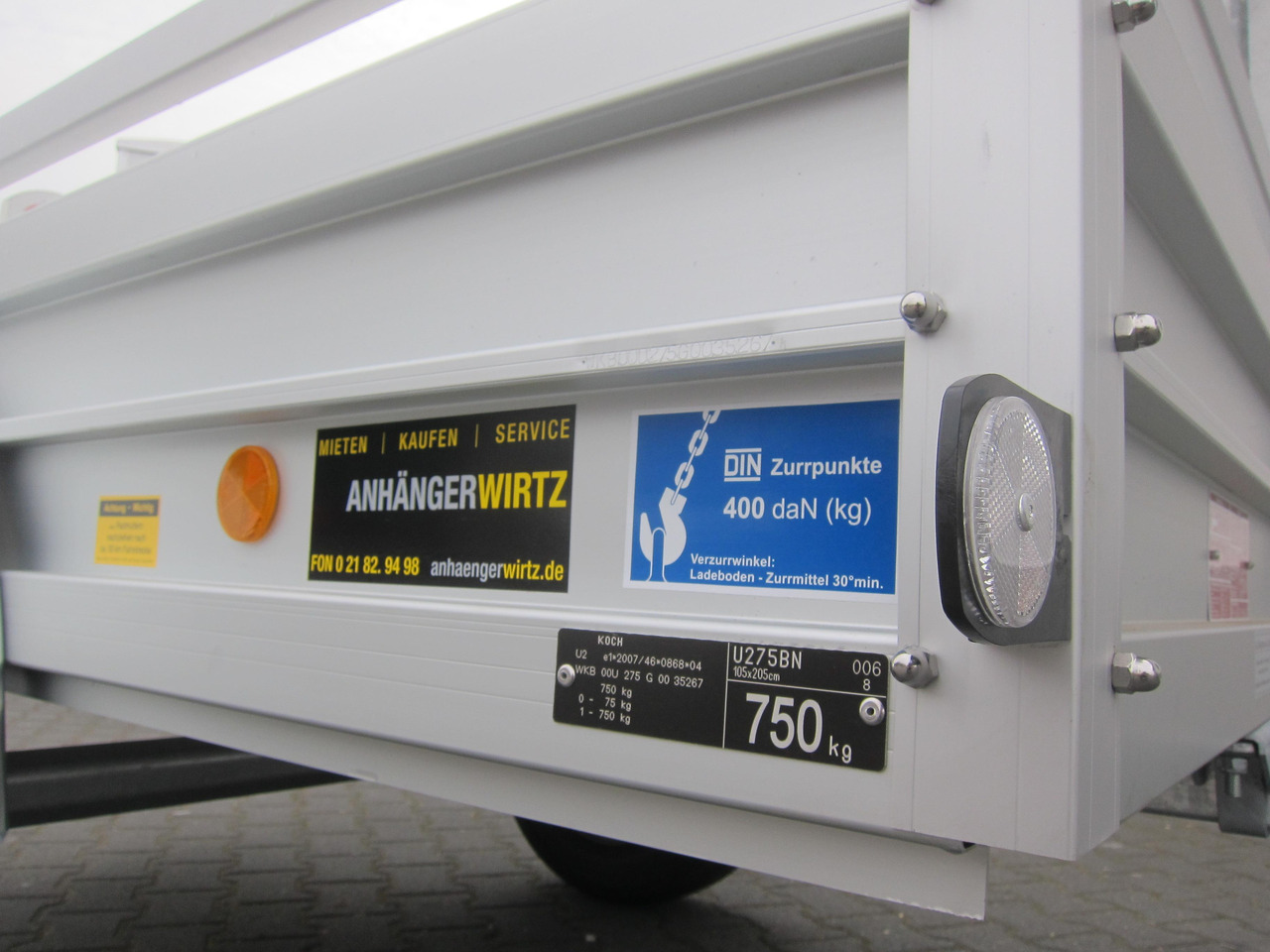 PKW Anhänger PKW Anhänger Koch Aluline+ U2 205x105x40cm ALUBODEN (XS) 750kg 100 km/H: das Bild 8