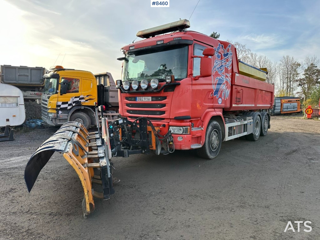 Tipper truck, Scania G410, Front plow, Salt spreader (See video) - Kipper, Schneeräumfahrzeug: das Bild 1 Tipper truck, Scania G410, Front plow, Salt spreader (See video) - Kipper, Schneeräumfahrzeug: das Bild 1