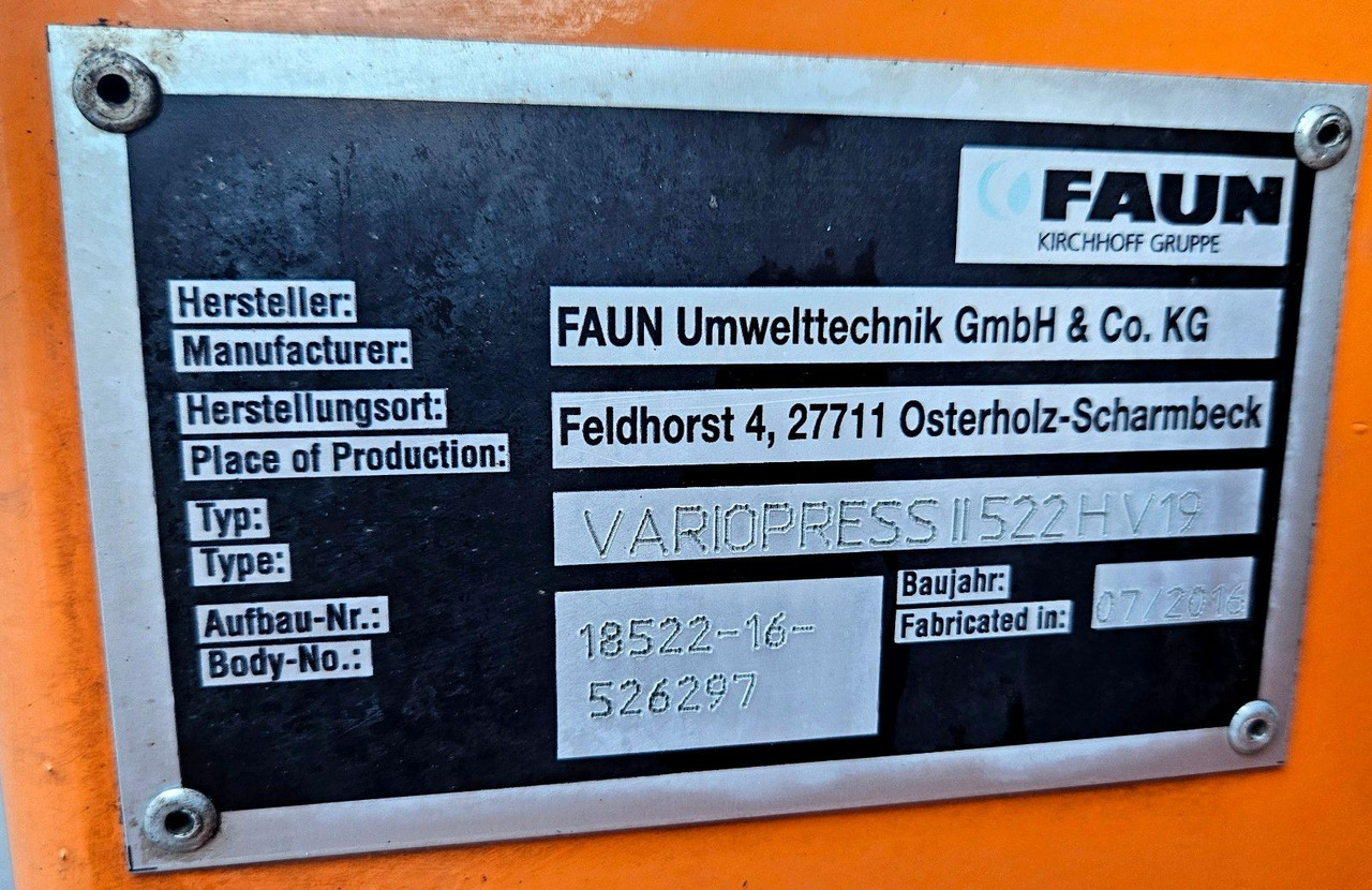 Müllwagen MAN TGS 28.360 Euro6 FAUN VARIOPRESS II Zoeller: das Bild 16