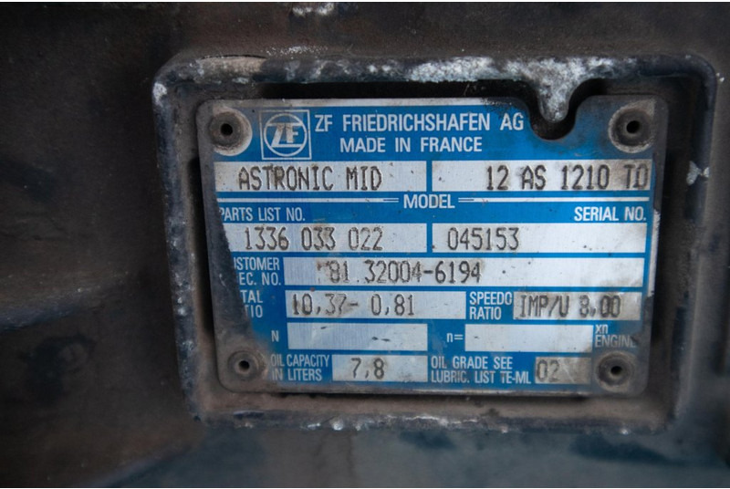 ZF 12AS1210OD TGM 81.32004-6194 - Getriebe für LKW: das Bild 5 ZF 12AS1210OD TGM 81.32004-6194 - Getriebe für LKW: das Bild 5