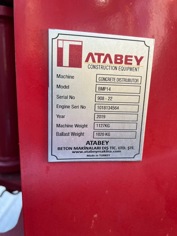 Leasing für Atabey BMP14 14m, stationary pump, placing boom  Atabey BMP14 14m, stationary pump, placing boom: das Bild 8