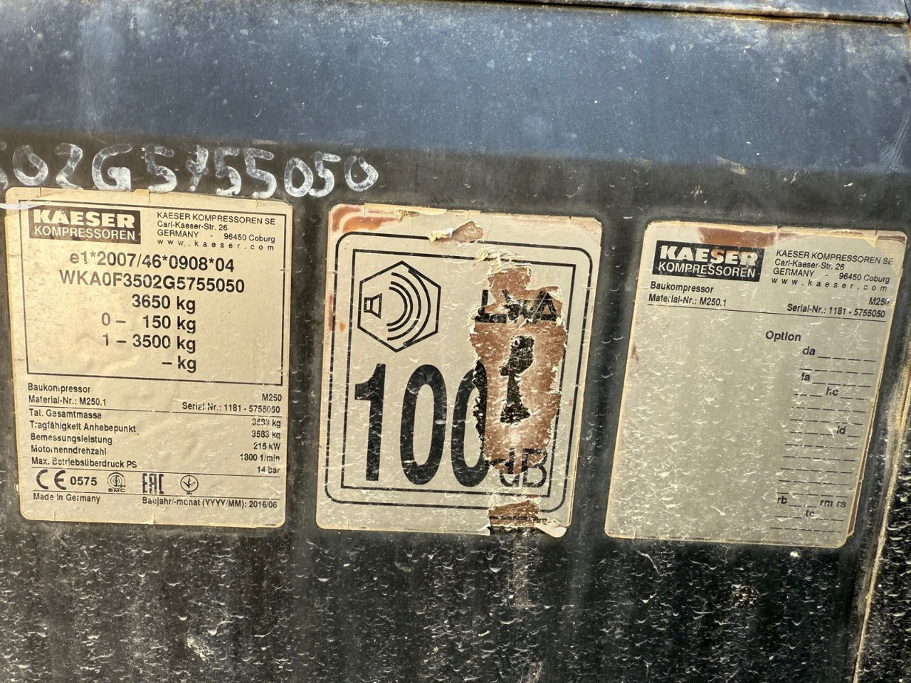 Kaeser M250 Kompressor, Anhänger trailer, 14bar - Luftkompressor: das Bild 3 Kaeser M250 Kompressor, Anhänger trailer, 14bar - Luftkompressor: das Bild 3