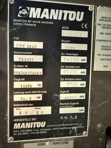 Manitou MRT 1542 M, Korb, Schaufel, Gabeln - Radlader: das Bild 4 Manitou MRT 1542 M, Korb, Schaufel, Gabeln - Radlader: das Bild 4