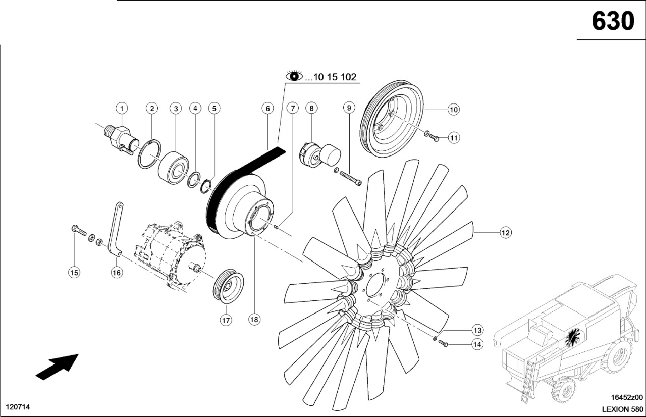 Claas Lexion 580 ROTOR 0007436510 (Napęd wentylatora) - Ventilator für Mähdrescher: das Bild 1 Claas Lexion 580 ROTOR 0007436510 (Napęd wentylatora) - Ventilator für Mähdrescher: das Bild 1