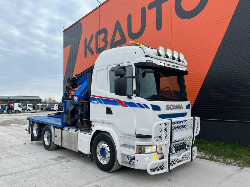 Scania G 490 6x2 HMF 5020 K6 + JIB / RETARDER - Pritsche LKW, Autokran: das Bild 4 Scania G 490 6x2 HMF 5020 K6 + JIB / RETARDER - Pritsche LKW, Autokran: das Bild 4