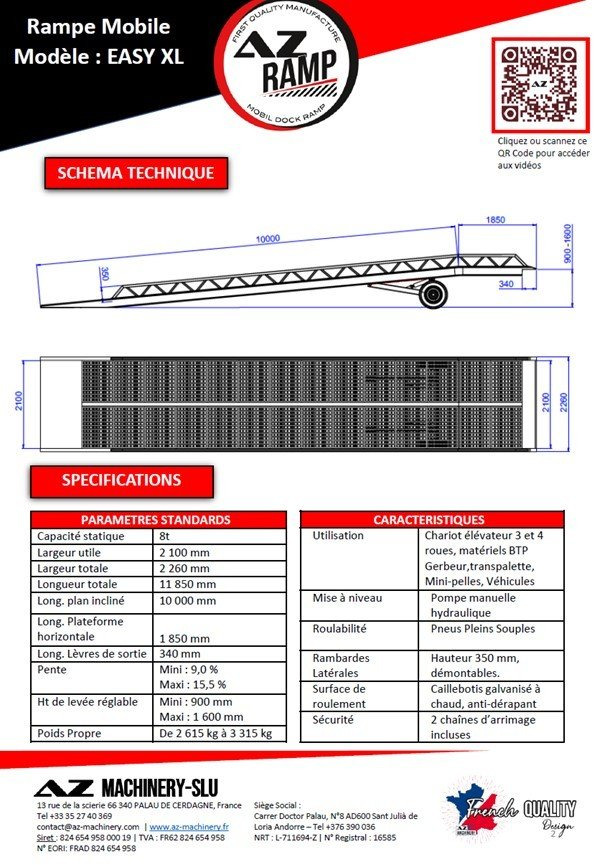 **RENTAL** AZ RAMP-EASY XL-8 . Mobil Loading Ramp WIDE With Level Off, 8 t Capacity - Verladerampe: das Bild 3 **RENTAL** AZ RAMP-EASY XL-8 . Mobil Loading Ramp WIDE With Level Off, 8 t Capacity - Verladerampe: das Bild 3