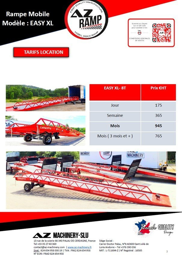 **RENTAL** AZ RAMP-EASY XL-8 . Mobil Loading Ramp WIDE With Level Off, 8 t Capacity - Verladerampe: das Bild 4 **RENTAL** AZ RAMP-EASY XL-8 . Mobil Loading Ramp WIDE With Level Off, 8 t Capacity - Verladerampe: das Bild 4