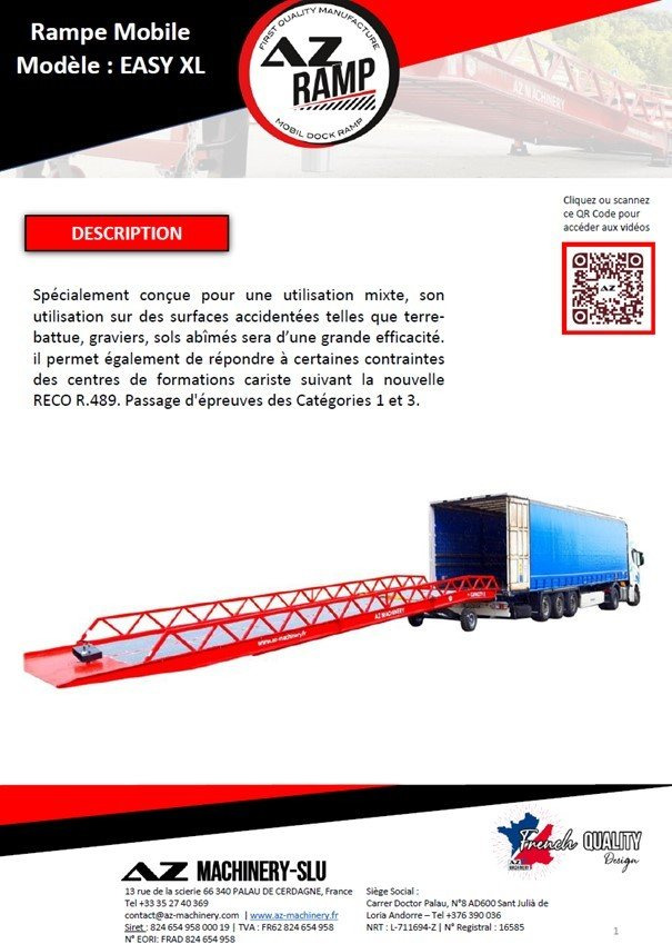 **RENTAL** AZ RAMP-EASY XL-8 . Mobil Loading Ramp WIDE With Level Off, 8 t Capacity - Verladerampe: das Bild 2 **RENTAL** AZ RAMP-EASY XL-8 . Mobil Loading Ramp WIDE With Level Off, 8 t Capacity - Verladerampe: das Bild 2