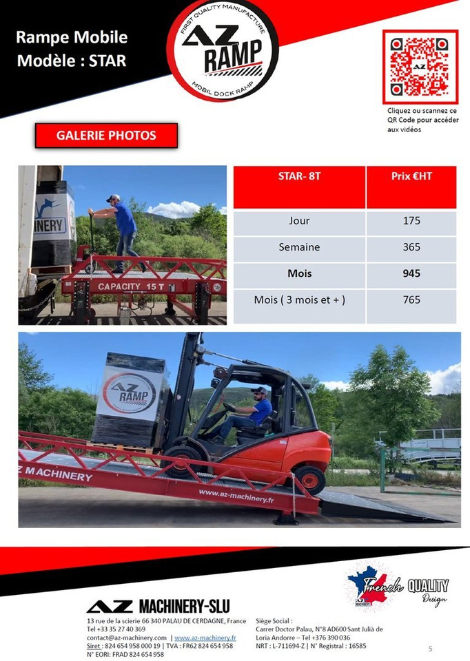 **RENTAL** Loading Ramp with with hydraulic tilting bridge - AZ RAMP - STAR- 8T. 8 ton capacity - Verladerampe: das Bild 2 **RENTAL** Loading Ramp with with hydraulic tilting bridge - AZ RAMP - STAR- 8T. 8 ton capacity - Verladerampe: das Bild 2