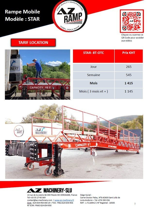 **RENTAL** Loading Ramp with with hydraulic tilting bridge - AZ RAMP - STAR- 8T. 8 ton capacity - Verladerampe: das Bild 5 **RENTAL** Loading Ramp with with hydraulic tilting bridge - AZ RAMP - STAR- 8T. 8 ton capacity - Verladerampe: das Bild 5