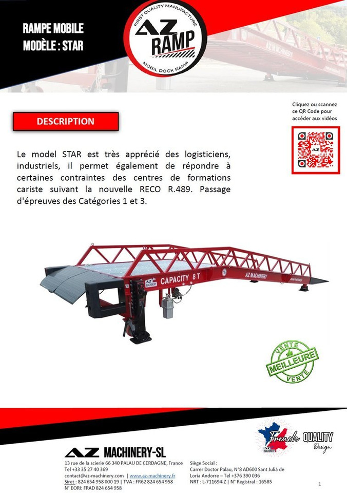**RENTAL** Loading Ramp with with hydraulic tilting bridge - AZ RAMP - STAR- 8T. 8 ton capacity - Verladerampe: das Bild 3 **RENTAL** Loading Ramp with with hydraulic tilting bridge - AZ RAMP - STAR- 8T. 8 ton capacity - Verladerampe: das Bild 3