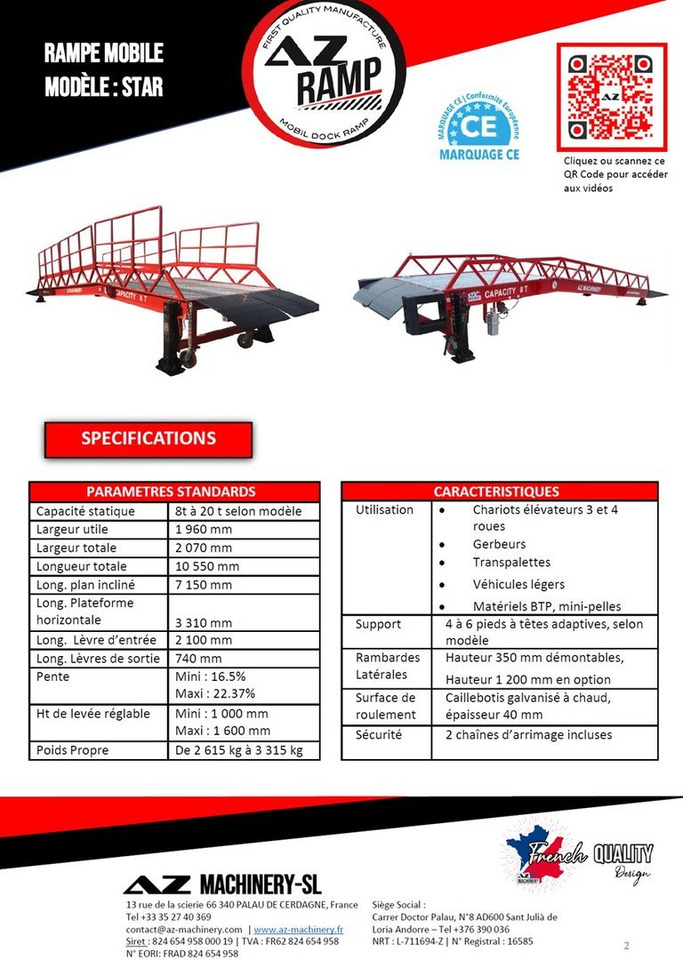 **RENTAL** Loading Ramp with with hydraulic tilting bridge - AZ RAMP - STAR- 8T. 8 ton capacity - Verladerampe: das Bild 4 **RENTAL** Loading Ramp with with hydraulic tilting bridge - AZ RAMP - STAR- 8T. 8 ton capacity - Verladerampe: das Bild 4