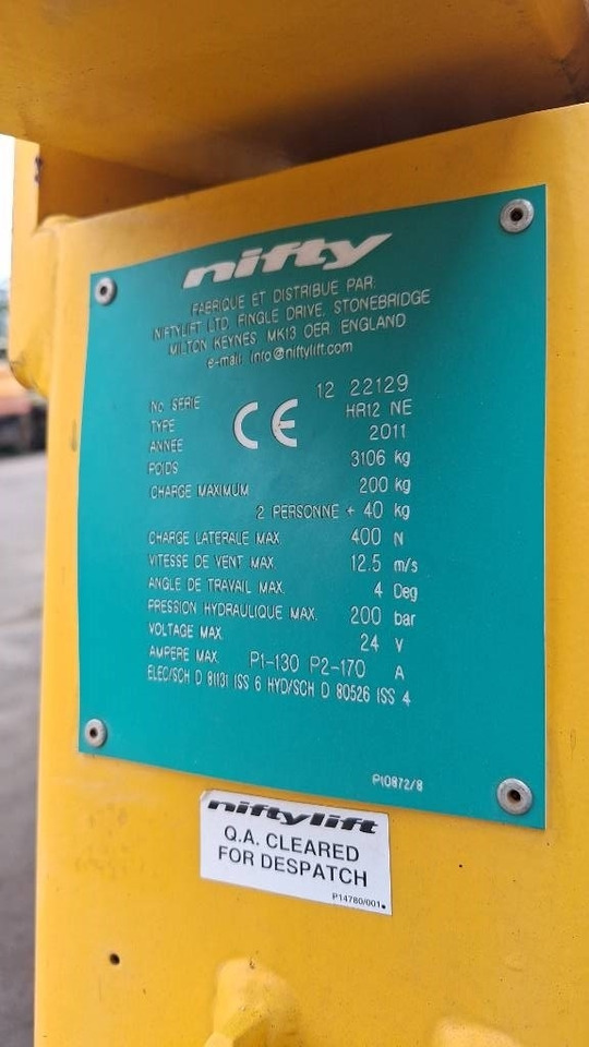 Niftylift HR 12 N E - Gelenkarmbühne: das Bild 3 Niftylift HR 12 N E - Gelenkarmbühne: das Bild 3