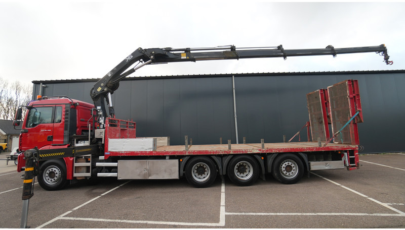 MAN TGA 35.400 8X4 MACHINE/CAR TRANSPORT WITH HIAB 244 EP-4 HI-DUO CRANE 364.000KM - Autokran: das Bild 1 MAN TGA 35.400 8X4 MACHINE/CAR TRANSPORT WITH HIAB 244 EP-4 HI-DUO CRANE 364.000KM - Autokran: das Bild 1