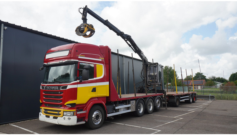 Scania R 580 V8 8X4 LOGTRANSPORT COMBI WITH MTDK YEAR 2012 TRAILER KESLA 46 CRANE - Holztransporter, Autokran: das Bild 3 Scania R 580 V8 8X4 LOGTRANSPORT COMBI WITH MTDK YEAR 2012 TRAILER KESLA 46 CRANE - Holztransporter, Autokran: das Bild 3