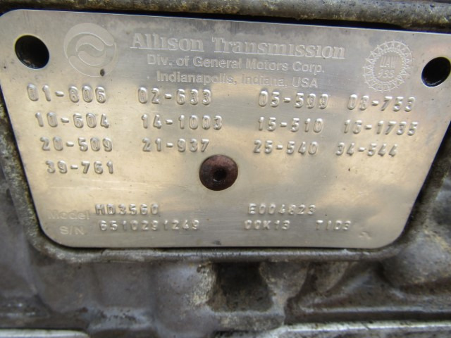 ALLISON HD3560 TID 3 GEARBOX - Getriebe für Kommunal-/ Sonderfahrzeug: das Bild 3 ALLISON HD3560 TID 3 GEARBOX - Getriebe für Kommunal-/ Sonderfahrzeug: das Bild 3