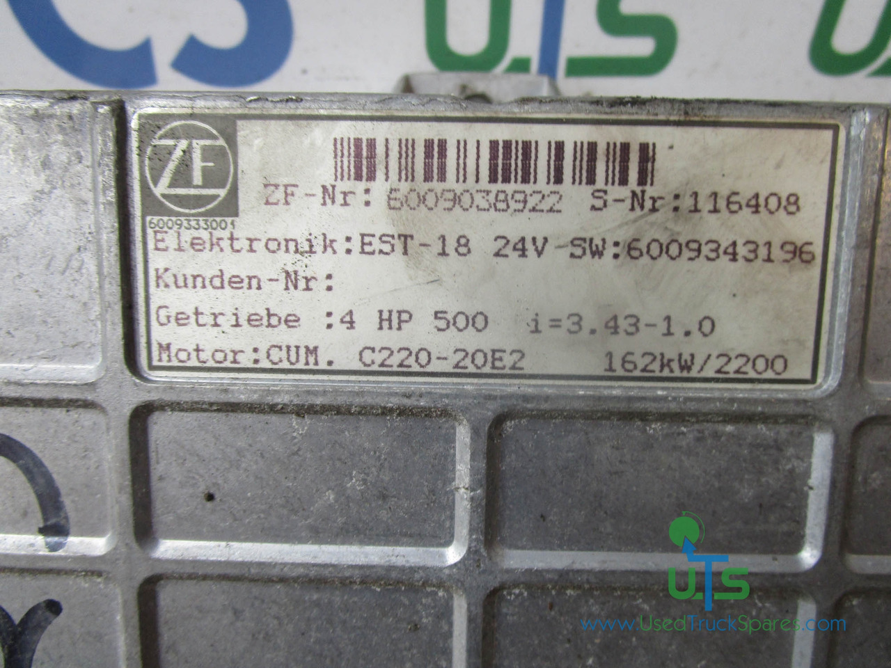 ZF TRANSMISSION ECU P/NO 6009038922 - Steuergerät für LKW: das Bild 2 ZF TRANSMISSION ECU P/NO 6009038922 - Steuergerät für LKW: das Bild 2