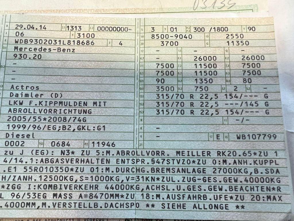 Mercedes-Benz 2541 6X2 Meiller Funk Zustand wie 200 tkm Mercedes-Benz 2541 6X2 Meiller RK 20.65 Funk | Top Zustand! - Abrollkipper: das Bild 2 Mercedes-Benz 2541 6X2 Meiller Funk Zustand wie 200 tkm Mercedes-Benz 2541 6X2 Meiller RK 20.65 Funk | Top Zustand! - Abrollkipper: das Bild 2
