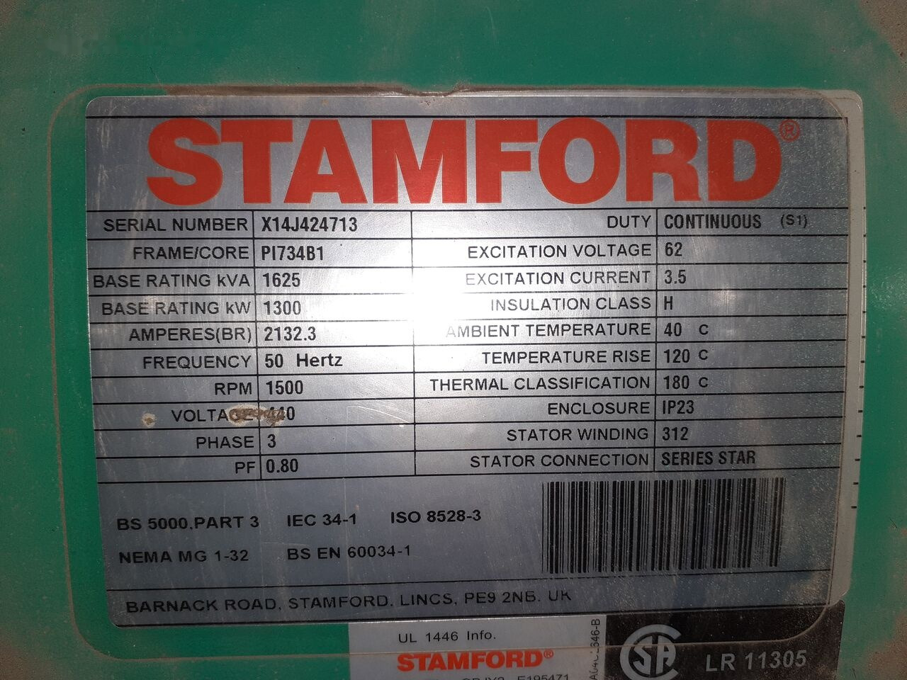 Stromgenerator, Zustand - NEU Stamford Generator Cummins STAMFORD 1600 KVA 2015 rok . Agregaty Prądotwó: das Bild 11