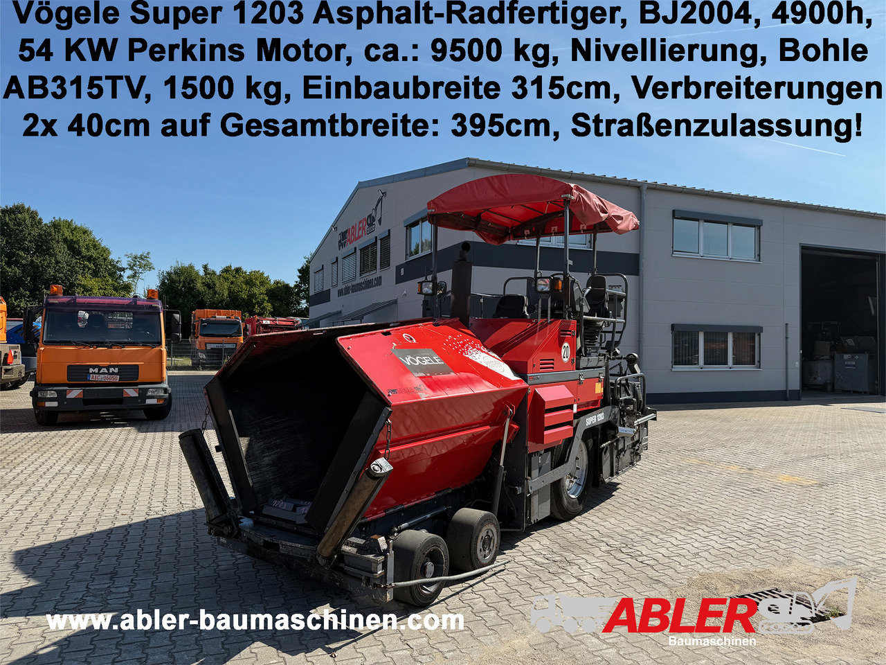 Vögele Super 1203 Asphalt-Radfertiger - Asphaltfertiger/ Straßenfertiger: das Bild 1 Vögele Super 1203 Asphalt-Radfertiger - Asphaltfertiger/ Straßenfertiger: das Bild 1