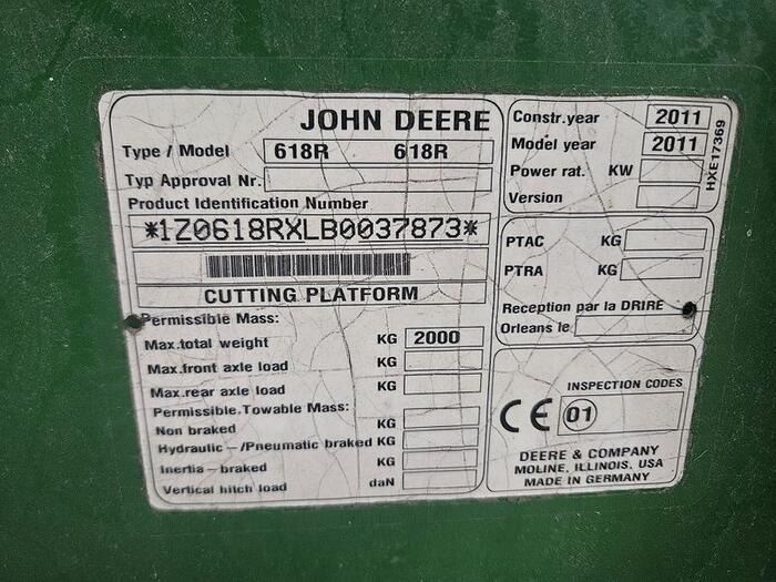 John Deere 618R - Schneidwerk: das Bild 5 John Deere 618R - Schneidwerk: das Bild 5