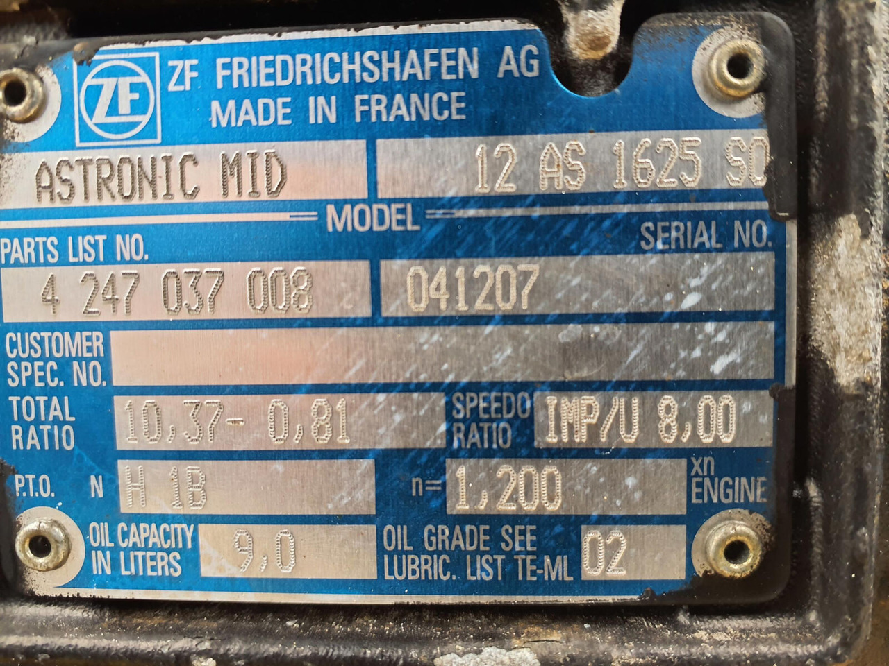 ZF Terex challenger 3160 Gearbox ZF astronic MID 12 AS 1625 SO - Getriebe für Mobilkran: das Bild 5 ZF Terex challenger 3160 Gearbox ZF astronic MID 12 AS 1625 SO - Getriebe für Mobilkran: das Bild 5