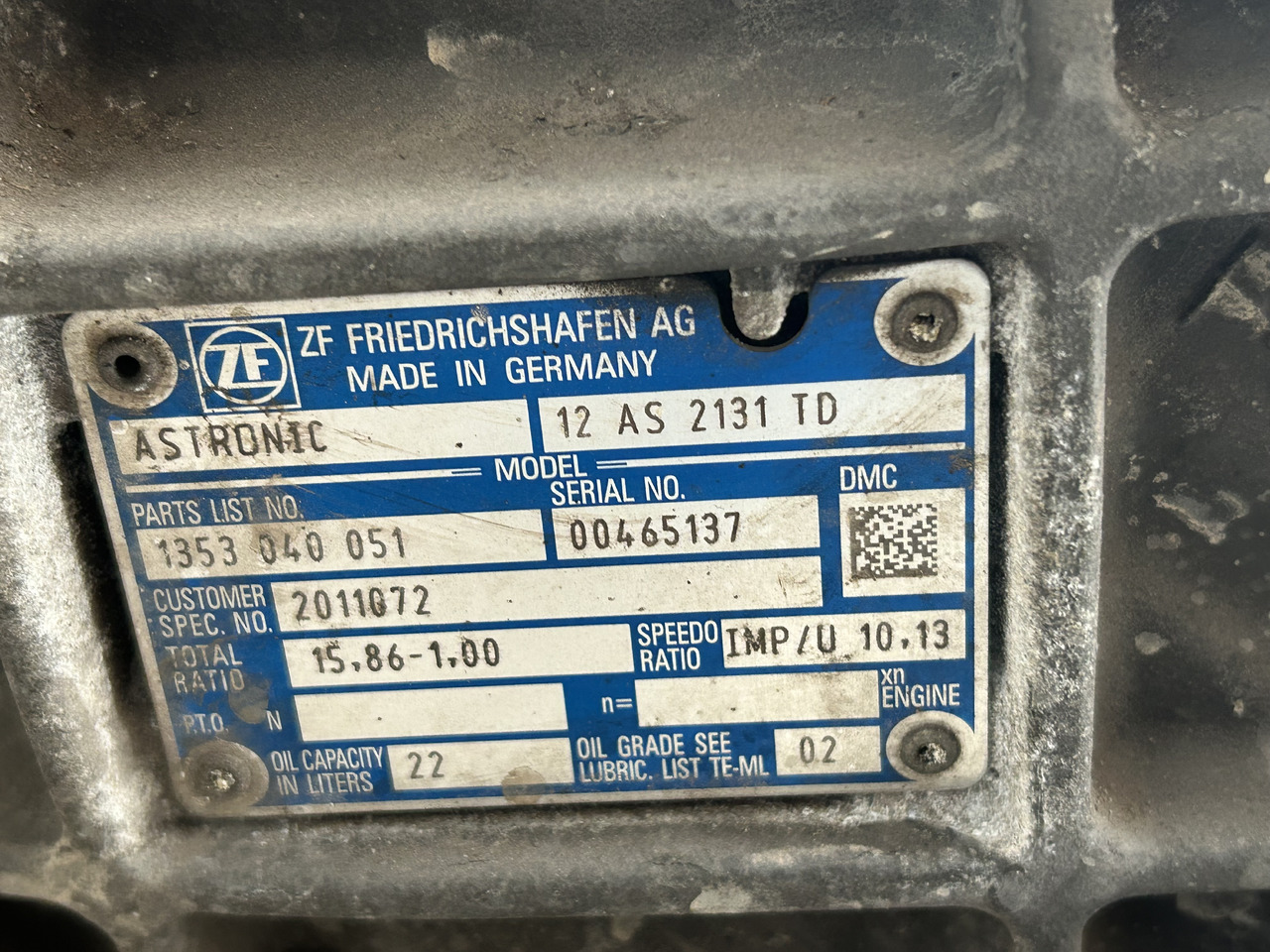 DAF XF 106 12AS2131 TD 2011072 DAF XF 106 truck - Getriebe für LKW: das Bild 3 DAF XF 106 12AS2131 TD 2011072 DAF XF 106 truck - Getriebe für LKW: das Bild 3