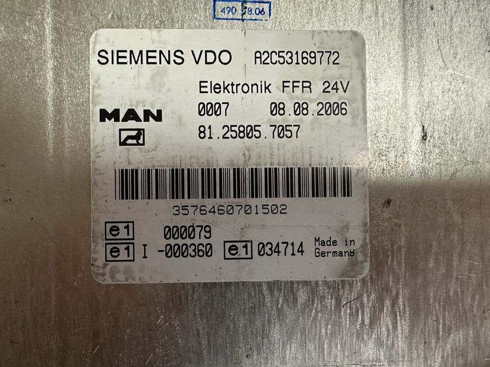 MAN SIEMENS VDO ELEKTRONIK FFR Steuergerät 81.25805.7057 - Steuergerät für LKW: das Bild 2 MAN SIEMENS VDO ELEKTRONIK FFR Steuergerät 81.25805.7057 - Steuergerät für LKW: das Bild 2