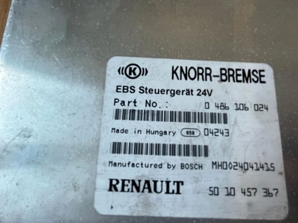 RENAULT KNORR-BREMSE EBS 0486106024 Steuergerät 50 10 457 367 - Steuergerät für LKW: das Bild 3 RENAULT KNORR-BREMSE EBS 0486106024 Steuergerät 50 10 457 367 - Steuergerät für LKW: das Bild 3