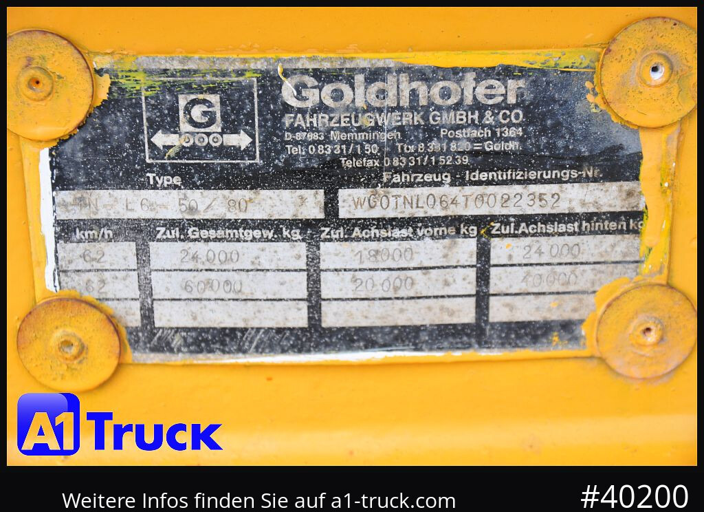 GOLDHOFER 6achs Plattform, Ballast, 60to., Schwerlast, - Tieflader Anhänger: das Bild 5 GOLDHOFER 6achs Plattform, Ballast, 60to., Schwerlast, - Tieflader Anhänger: das Bild 5