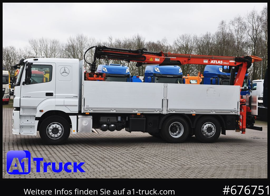 Pritsche LKW, Autokran MERCEDES-BENZ Axor 2543,  Atlas 170.2  Kran, Lift-Lenkachse,: das Bild 12
