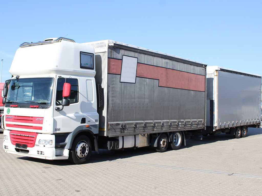 DAF CF 85.460, 6X2, INDEPENDENT AIR CONDITIONING + FLIEGL TPS 100 (2003) - Plane LKW: das Bild 1 DAF CF 85.460, 6X2, INDEPENDENT AIR CONDITIONING + FLIEGL TPS 100 (2003) - Plane LKW: das Bild 1