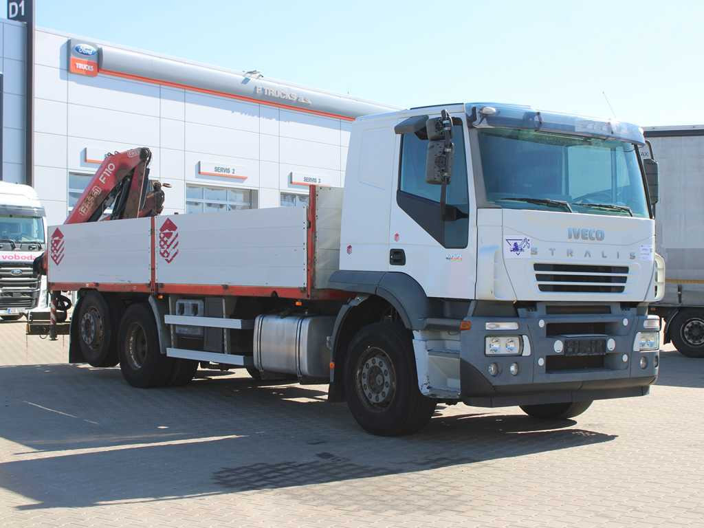 Iveco STRALIS 400, 6X2, EURO 3, HYDRAULIC ARM FASSI F110 - Pritsche LKW, Autokran: das Bild 3 Iveco STRALIS 400, 6X2, EURO 3, HYDRAULIC ARM FASSI F110 - Pritsche LKW, Autokran: das Bild 3