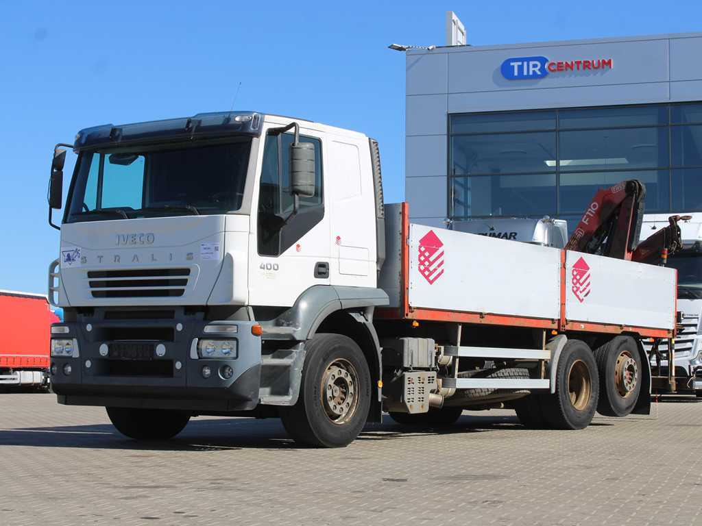 Iveco STRALIS 400, 6X2, EURO 3, HYDRAULIC ARM FASSI F110 - Pritsche LKW, Autokran: das Bild 1 Iveco STRALIS 400, 6X2, EURO 3, HYDRAULIC ARM FASSI F110 - Pritsche LKW, Autokran: das Bild 1