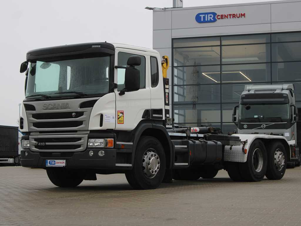 Scania P410, EURO 5, 6X2, CONTAINER HOOK CARRIER, LIFTING AXLE - Abrollkipper: das Bild 1 Scania P410, EURO 5, 6X2, CONTAINER HOOK CARRIER, LIFTING AXLE - Abrollkipper: das Bild 1