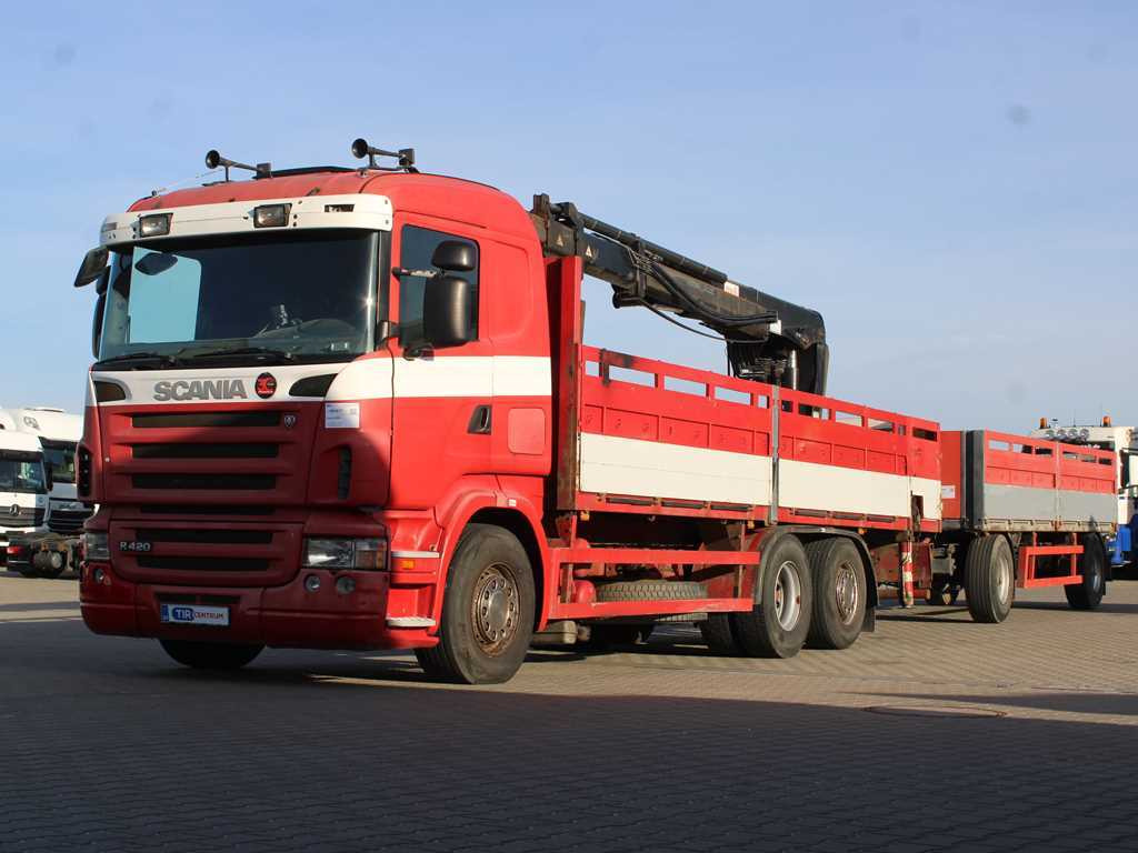 Scania R380, EURO 3, 6X2, LIFT AXLE, HIAB 166K + KOGEL ANBS(1996) - Pritsche LKW, Autokran: das Bild 1 Scania R380, EURO 3, 6X2, LIFT AXLE, HIAB 166K + KOGEL ANBS(1996) - Pritsche LKW, Autokran: das Bild 1