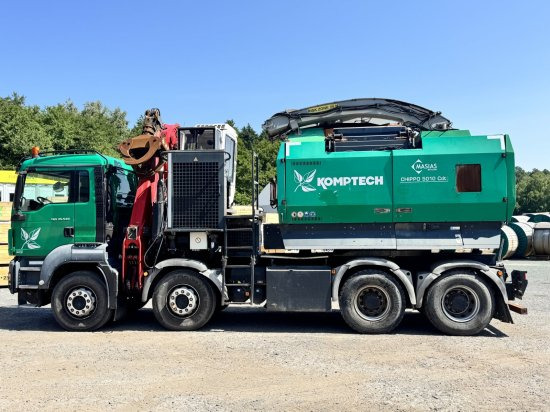 Forstmaschine, LKW MAN TGS 35.540 8x4  mit Komptech-Zusatzeinheit: das Bild 9