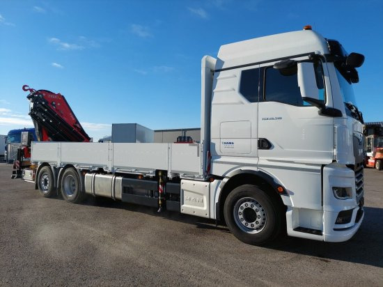 MAN TGX 26.510 LL Pritsche, Fassi F545RA.2.28XE, Containerverschlüsse, - Pritsche LKW, Autokran: das Bild 1 MAN TGX 26.510 LL Pritsche, Fassi F545RA.2.28XE, Containerverschlüsse, - Pritsche LKW, Autokran: das Bild 1