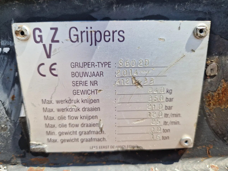 Zijtveld S602D roterende sorteergrijper - Greifer für Baumaschine: das Bild 2 Zijtveld S602D roterende sorteergrijper - Greifer für Baumaschine: das Bild 2