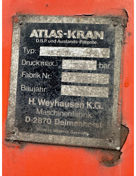 Atlas AK3500C 6.5/2 - Ladekran für LKW: das Bild 2 Atlas AK3500C 6.5/2 - Ladekran für LKW: das Bild 2