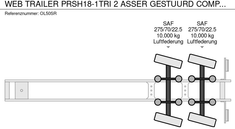 Pritschenauflieger/ Plattformauflieger WEB TRAILER PRSH18-1TRI 2 ASSER GESTUURD COMPLEET: das Bild 14