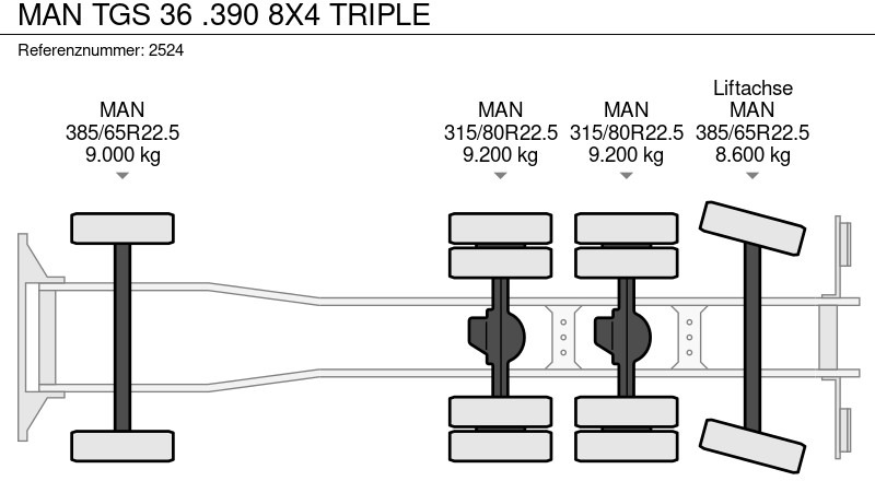 Seil Abrollkipper, Autokran MAN TGS 36 .390 8X4 TRIPLE: das Bild 18